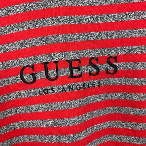 Guess Red & Grey Striped Short Sleeve Tee - Picture 2 of 5